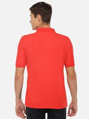 Image of Dollar Men's Pack of 1 Solid Cotton Blend Polo Neck T-Shirt