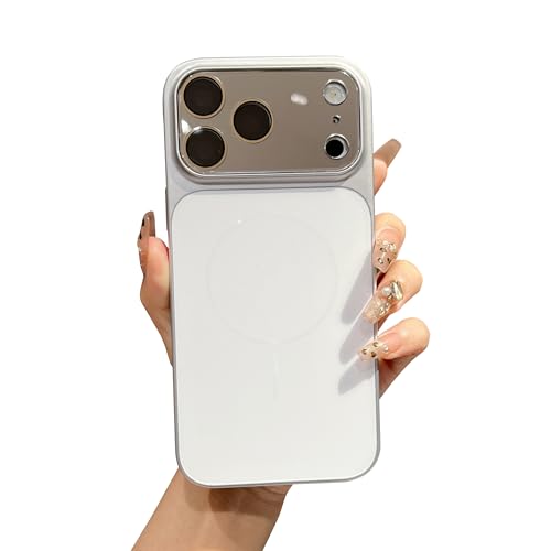 Coque magnétique iPhone 16 Pro Max dotée d'un contour chromé anti-rayures pour objectif