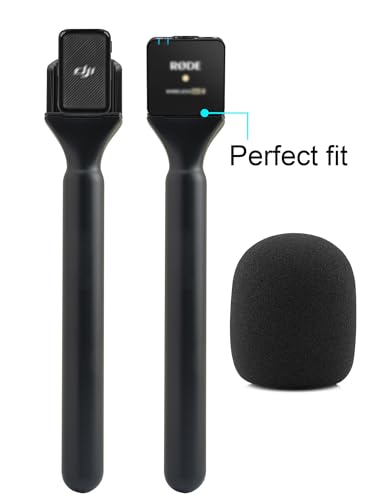 JCMOYUTY for Rode Mic Stand, Holder for comica BoomX-D2 Vimo C3 / GODOX MoveLink M2 II/Saramonic BLINK500B2+ / Shure MoveMic Wireless Lav Microphone Handle Mount Adapter