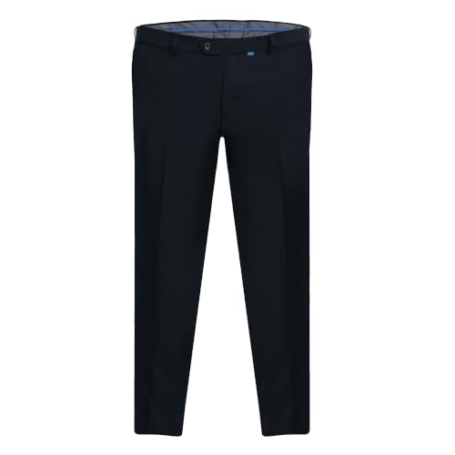 Image of D555 Max Mens King Size Xtenda Waist Trousers - Navy - 52 R