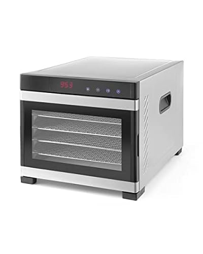 SousVideTools Deshidratador de Alimentos Hendi de Acero Inoxidable de 6 Bandejas, Panel Táctil con Control de Temporizador y Termostato, Máquina Deshidratadora Comercial, Acero Inoxidable Cover