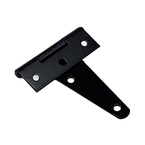 T Tulead Iron T-Strap Shutter Hinge Shed Barn Straps Gate Black Hinges Light Duty Door Hinge Fence Hinges With Mounting Screws (3",6Pcs) #TOP2