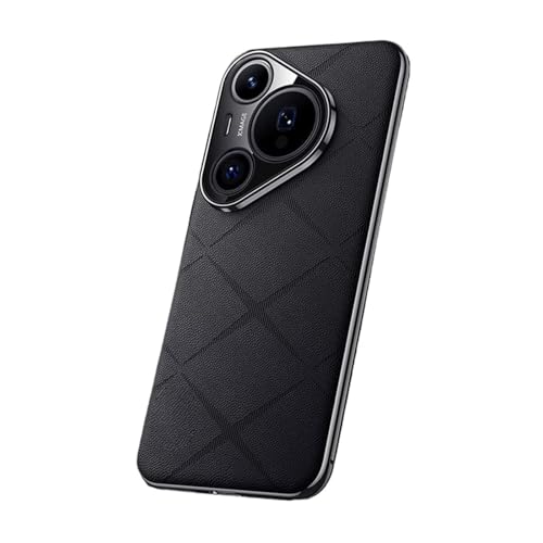 Case for Huawei Mate 70 Pro,Leather Electroplated Grid Slim Hard PC Cover