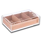 Northwoods Premium Acrylic 75-Cigar Humidor Powered by Boveda with Spanish Cedar Tray & Dividers – Hassle-Free 69% Humidification for 6-12 Months – Magnetic Tight Seal – Elevate Your Experience