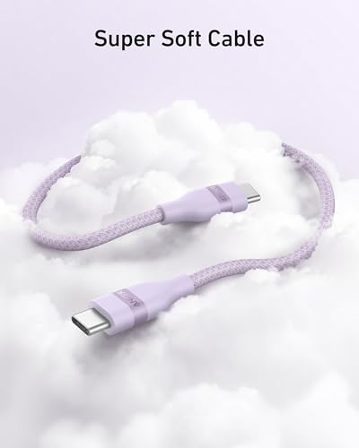 Anker Câble USB-C, 240W Tressé Upcyclé usb-c vers usb-c, Chargeur Type C Rapide, Câble pour iPhone 17/17 Pro / 17 Plus / 17 ProMax, MacBook Pro, iPad Pro/Air 5, Galaxy S23 et autres(1,8m, Violet)