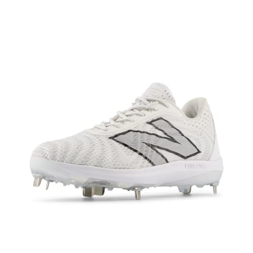 New Balance Men's FuelCell 4040 V7 Metal Baseball Shoe, Optic White/Raincloud, 8