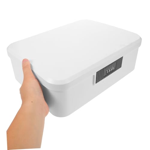 Boîte de stockage verrouillable pour fichiers de documents blanche - 4
