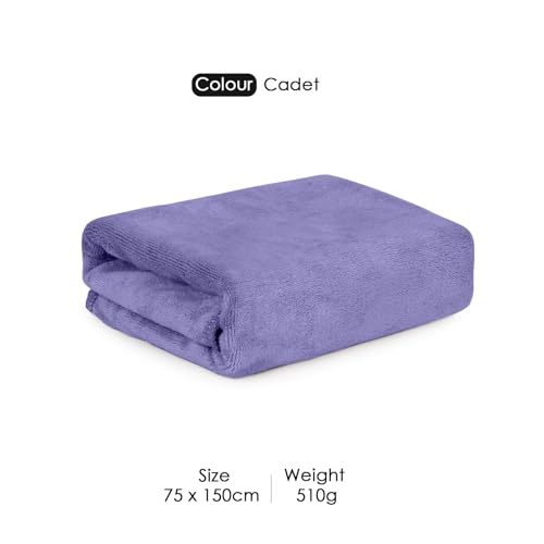 Image of HOUSSE Premium Microfiber Bath Towel - Extra Large 75x150cm Quick Dry Towels for Women Men & Kids | Super Soft Plush 550 GSM | Ultra Absorbent for Home Swimming Sports & Travel(Cadet)
