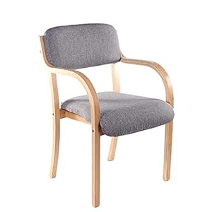 Moderne en eenvoudige massief houten eetkamerstoel voor thuiskantoor Gevouwen pulphouten stoel Bureaustoel-Gray