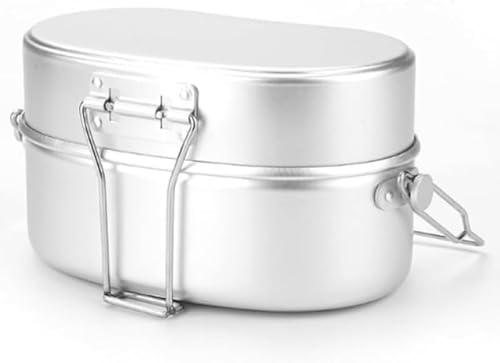 Farigrut ランチボックス アルミ製アウトドア仕様 キャンプ・ミリタリートレーニング用 多機能スチーム調理対応 ハンドル付き厚みのあるアウトドア食器