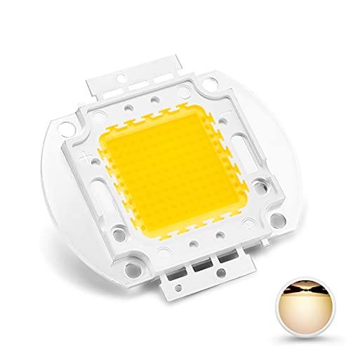 Chanzon High Power Led Chip 100W Warm White (3000K - 3500K / Input 3000mA / DC 30 - 34V / 100 Watt) Super Bright Intensity SMD COB Light Emitter Components Diode 100 W Bulb Lamp Beads DIY Lighting
