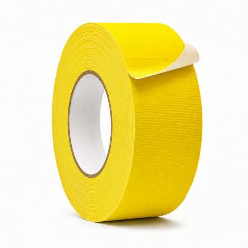 WOD Gaffer Tape, Fluorescent Yellow Low Gloss Finish Film, 12 inch x 60 ft. Residue Free, Non Reflective Cloth Fabric, Secure Cords, Water Resistant, Photography, Filming Backdrop, Production