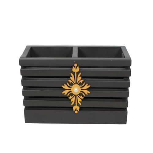 Image of Decorative Embossed Design Pencil and Pen Stand | Desk Organizer for Stationery Storage | Suitable for Office Desk, Study Table, Home and Workspace Use (Design 16)