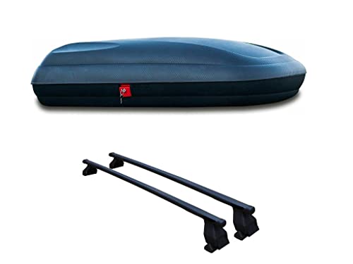 Portapacchi Auto Tetto 480 litri Nero Carbon - Barre Portatutto Resistenti Da Viaggio - Box Tetto Auto per Ogni Viaggio e Spostamento - compatibile con ogni modello - facile da installare e sicuro