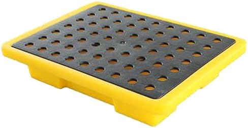 Spill Containment Platform, Static Spill Platform, Anti-Slip Modular Warehouses Factory Garage Polyethylene Pallet, Industrial Uses Leakproof Tray, Storage Stack Paint Bucket(19.29X13.98X3.74)