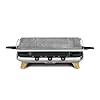 Tefal Raclette Pierrade Gourmet, Raclette pierrade 2-en-1, Utilisation en intérieur, 1350 W, Pierre naturelle, 8coupelles Maxi Profondes, Facile à nettoyer, Gris, Pieds effet bois PR620D12