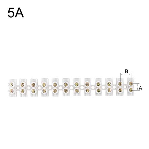 Uxcell Terminal Strip Screw Terminal Barrier Block 5A 12 Position Dual Row Type U Wire Connector 3Pcs #TOP1