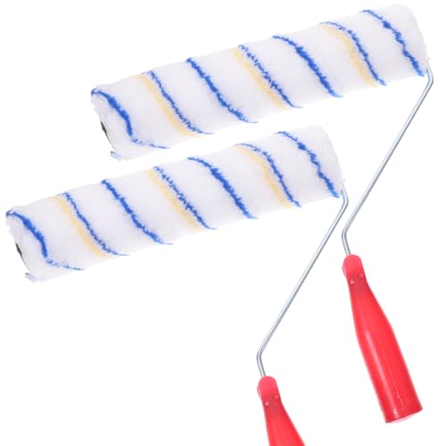 Toddmomy Set 2 Rulli per Pittura Murale da 300 MM Manico Pennello Rullo per Pittura Uniforme Strumento Professionale per Decorazione e di Pareti e Soffitti Colore Casuale Colore Casuale