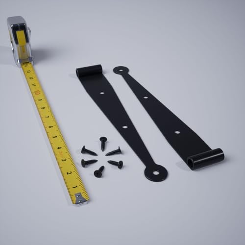 SteelTek Strap Hinge 10"W with 0" Offset (Sold as Pair), 304 Stainless Steel, Powder Coated Black by Ekena Millwork - Image 7