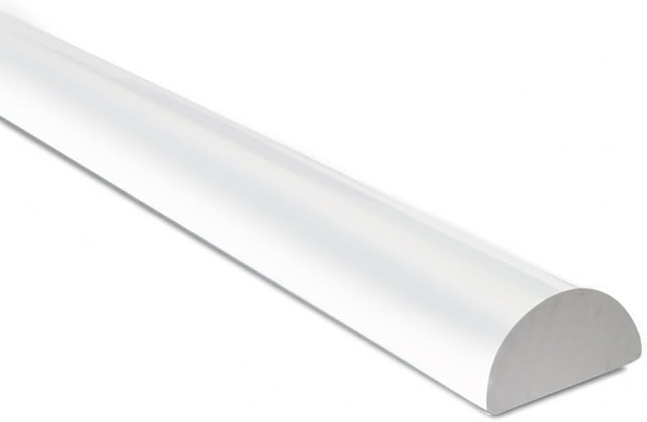 Clear Acrylic Shower Threshold 1/2" X 1/4" (WxL), Transparent Dam Shower Splash Guard 39" Long,Half Round,Peel and Stick Water barrier for shower floor DIY
