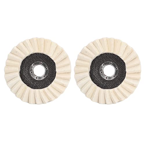 Respicefinem 2Pcs 5in Grinding Disc Shape Wool Felt Polishing Wheel Rotary Polisher Accessories Made of Compressed Wool for Pneumatic Or Electric Rotating Machinery with Standard