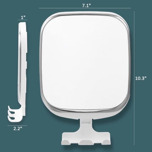 Image of TAILI Shower Mirror Fogless for Shaving with Suction Cup - Fog Free Shower Mirror, Shatterproof & Waterproof, No-Drilling Removable Wall Mounted for Bathroom, White