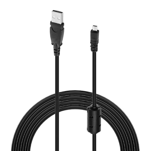 Azlanway Cable de carga USB con anillo magnético compatible con Sony Cyber shot DSC W330 W710 W730 W800 W810 H300 Nikon D5500 D5300 D5200 Cable de transferencia de datos USB 2.0 1,5 m