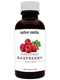 Native Vanilla - Pure Raspberry Extract - 4 Fl Oz - Pure Flavors and Extracts - Perfect for Cooking, Baking, and Dessert Crafting