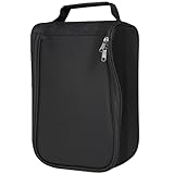 Voyboced Golf Shoe Bag for Men Travel,Outdoor Zippered Sports Shoe Carrier Tote with Ventilation,Waterproof & Breathable Protective Shoe Storage Pouch for Women (Black)