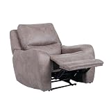 Contemporary Style Power Recliner with Soft Track Arms and Oversized Seat
