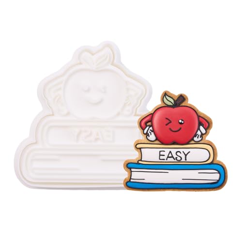 Flycalf Cookie Cutters Teacher Appreciation Classroom Treats School Event Notebook 3.5" with Plunger Stamper