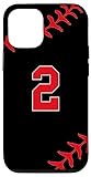 custodia per iphone 12/12 pro baseball jersey uniform number 2 ball player athlete sports
