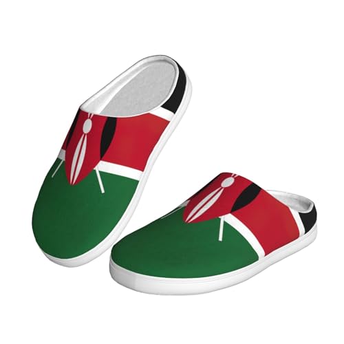 Cozy Flag of Kenya print Slippers Indoor and Outdoor Fuzzy House Shoes Anti-Skid Sole Gifts for Women Indoor Scuff2