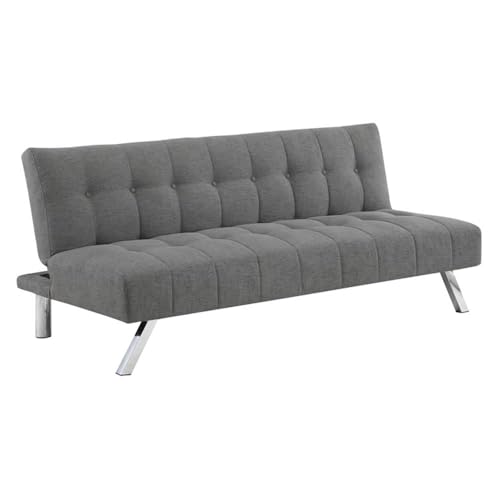 Scranton & Co Convertible Futon Sofa, 66" Wide Gray Polyester