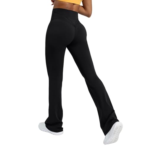 Pantalon de yoga évasé femme coupe bootcut décontractée