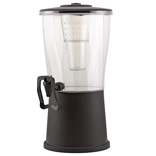 Service Ideas CBDRP3BLHF Beverage Dispenser with hands free spigot, Round, Plastic, 3 gal, Black