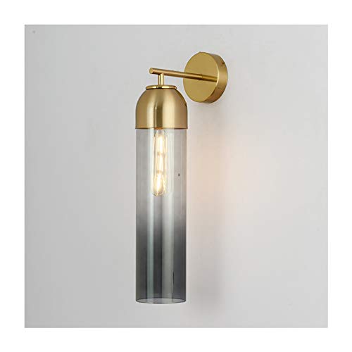 Aplique de pared de metal dorado y vidrio apto para la iluminación interior del baño