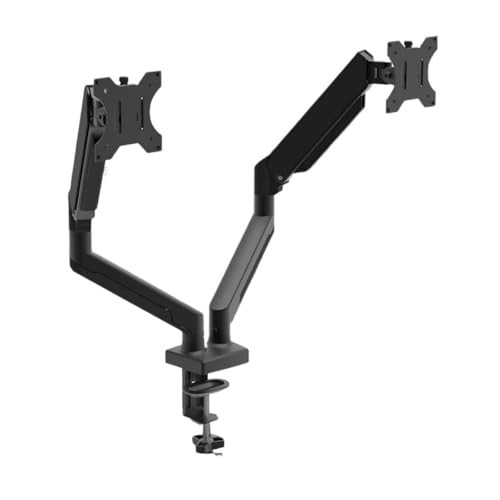 Support double moniteur en finition argentée avec plateau pour ordinateur portable