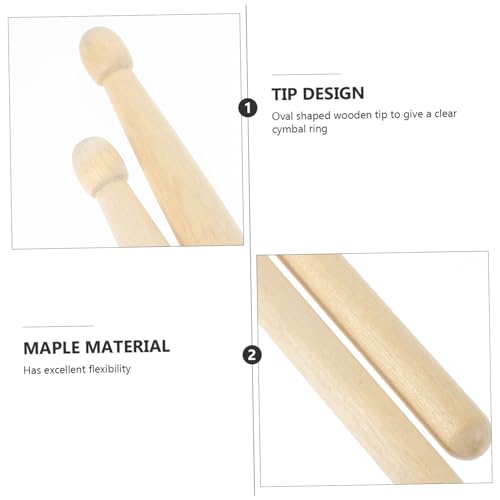 4 pares de baquetas de madera de arce para jazz miniatura 5
