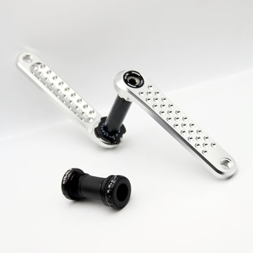 EVOSID ロードバイク クランクセット 160mm/165mm/170mm クランクアームセット ボトムブラケット付き シティバイク 折りたたみ自転車 ロードバイク 3ボルト ダイレクトマウントクランクに対応 (シルバー、165mm)