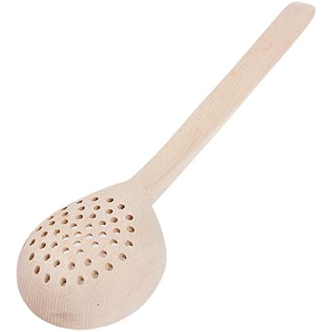 BARTU Schaumkelle großer Schaumlöffel Holz Gastronomie Schöpfkelle 45 cm lang Löffel Cover