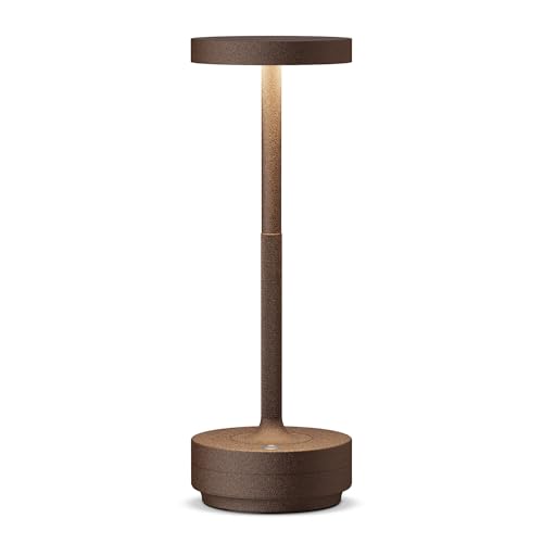 SLSMD Lampada da tavolo senza fili LED Ricaricabile Dimmerabile 5000mAh 3 Modalità di Luce Uso Interno/Esterno batteria Lunga Durata Trasportabile USB-C Lampada da tavolo (Ruggine)