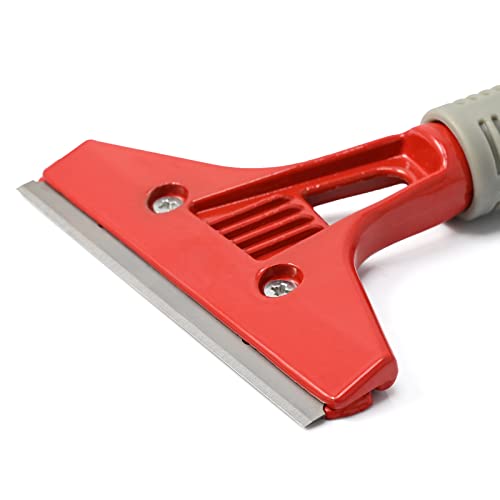 Miniatura 4 de Ehdis Rasqueta Con 10 Piezas Cuchillas, Asa Larga Raspador Y Rascavidrios Profesional Para Ventana De Vidrio, Parabrisas, Granito, Limpieza De Paredes Herramienta De Mano, Rojo