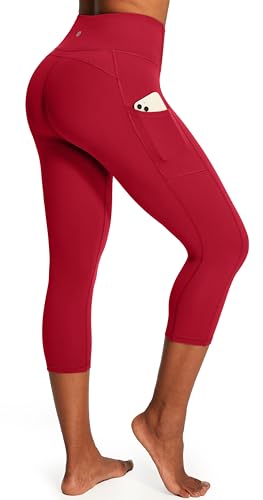 Image of Ewedoos Capri Leggings for Women High Waisted Yoga Pants with Pockets for Women Tummy Control Workout Leggings Yoga Capris