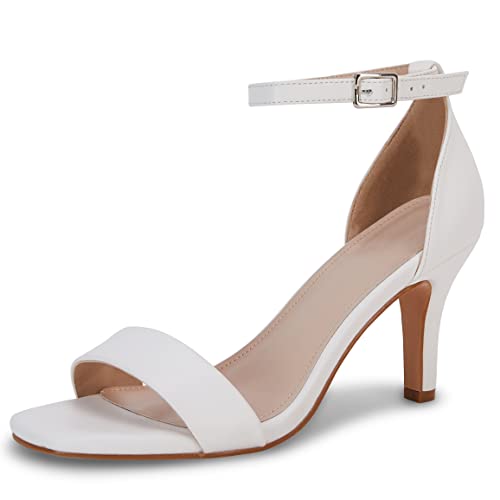 Ermonn Womens Ankle Strap Kitten Heels Open Toe Stilettos Classic Heeled Sandals Fashion Wedding Pump Shoes #TOP27