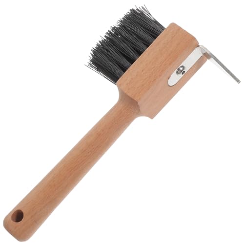 DOITOOL Cepillo para Cascos de Caballo Mango de Madera Herramienta Portátil para Herrar y Reparar Herraduras Recortador de Pezuñas para Ganado y Ovejas Limpieza y Cuidado Profesional