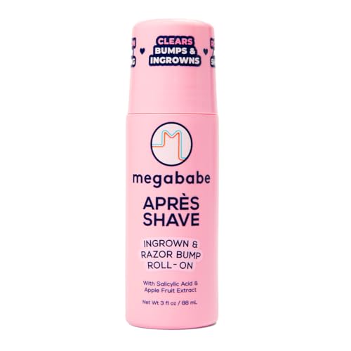 Megababe Après Shave | Post-Shave & Waxing | Ingrown Hair & Razor Bump Roll-On Treatment for Women | Bikini, Armpits & Legs (3.0 fl oz)