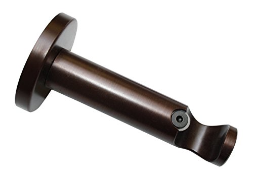 Gardinia Support de Tringle à Rideau avec Plaque de Fixation en métal, pour 1 Tringle, Support Ouvert, Matériel de Fixation Inclus, Série Chicago, Diamètre: 20 mm, Couleur: Bronze