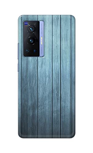 Image of Printed Hard Back Cover Case for Vivo X70 Pro Back Cover (Wooden Blue) -702