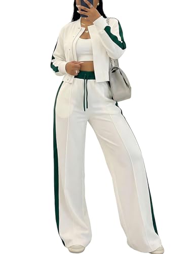 Akmipoem Track Suits for Women Set 2 Piece Color Block
